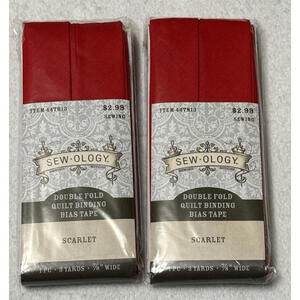 Sewology QUILT BINDING Bias Tape 2 || 3yds 7/8" Wide Scarlet Red Double Fold